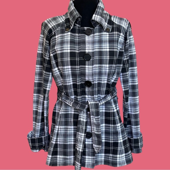Plaid Black and White Jacket - LIKE NEW! - Picture 1 of 10